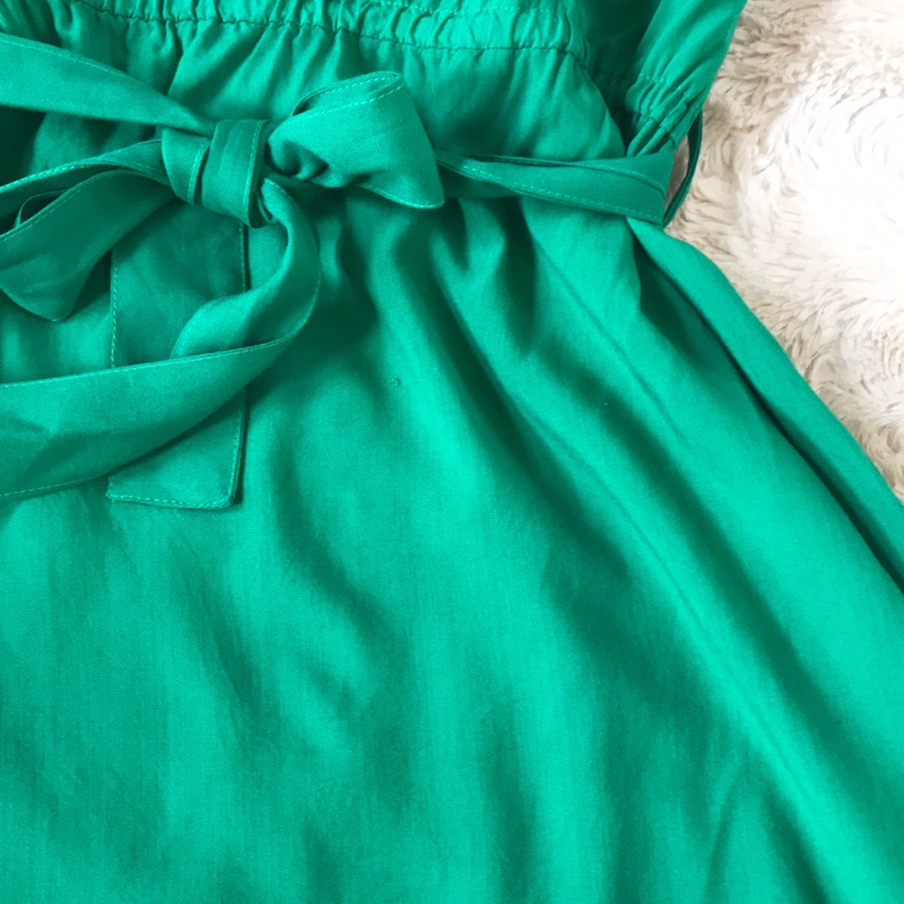 Green One Shoulder Ruffle Dress - Picture 6 of 6
